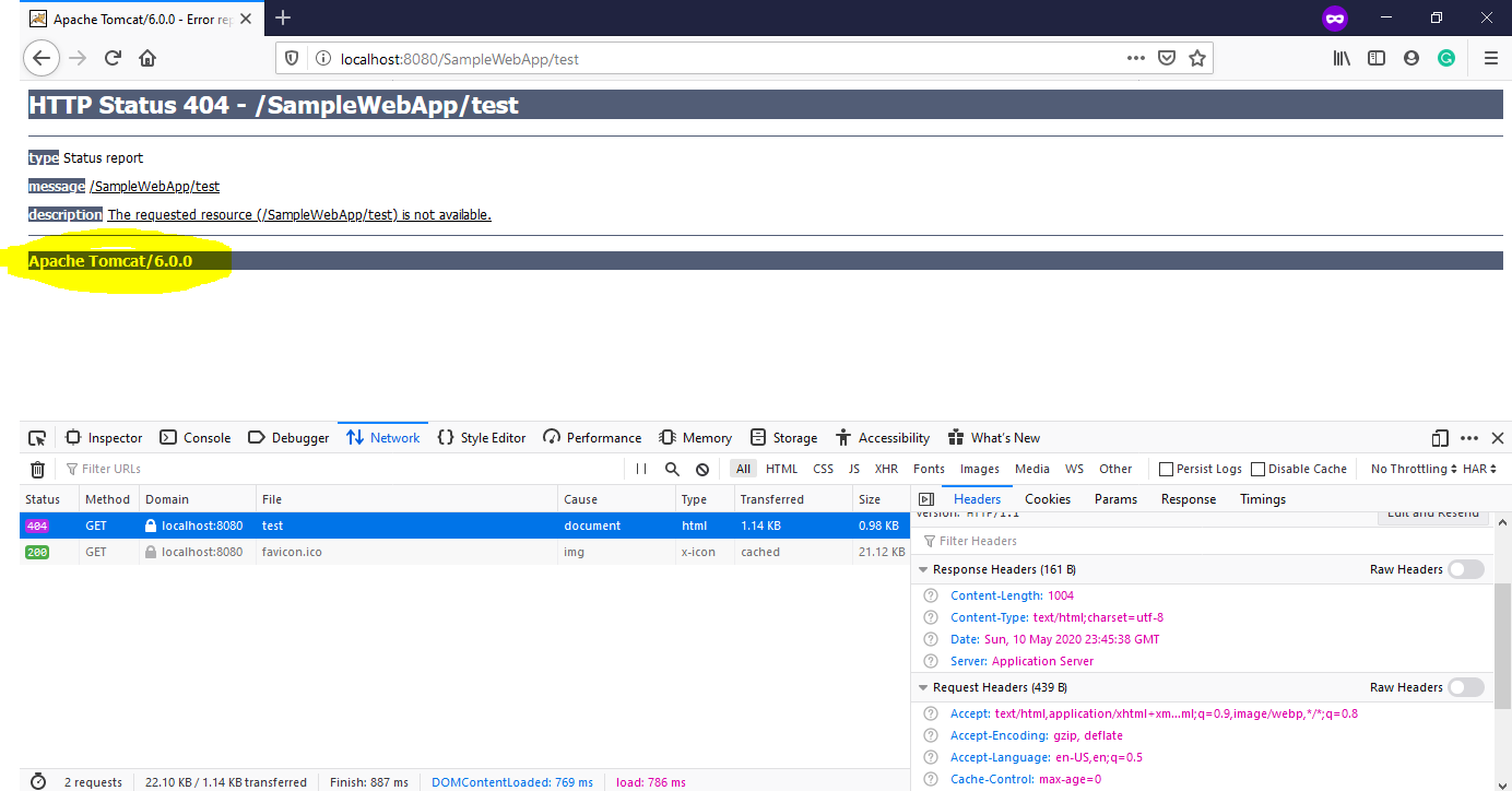 Tomcat Information Disclosure on Error Page