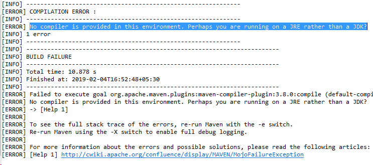 No compiler is provided in this environment. Perhaps you are running on a JRE rather than a JDK?