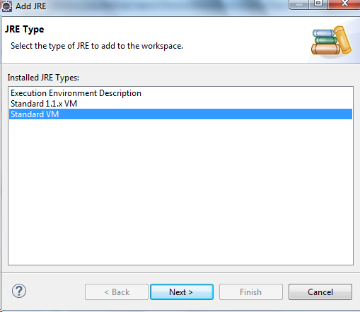 Add JRE - JRE Type Eclipse