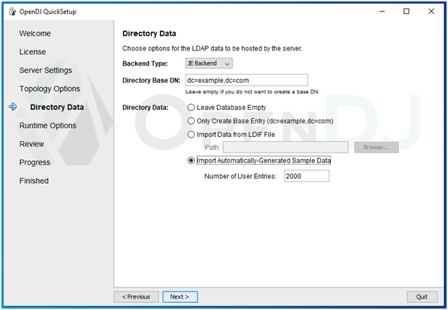 OpenDJ Installation Directory Data