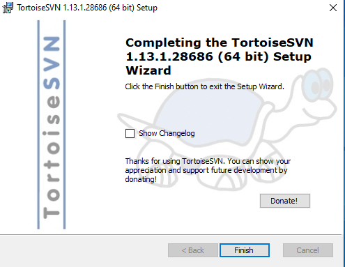 Tortoise SVN Client Installation Finish