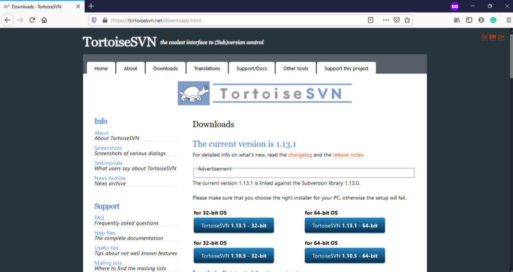 Tortoise SVN Download Home