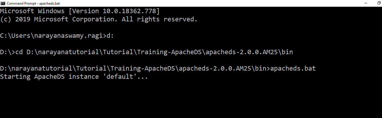 Apache LDAP Directory Start