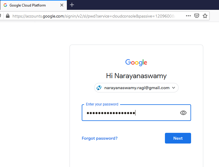 Console Google Developer Login