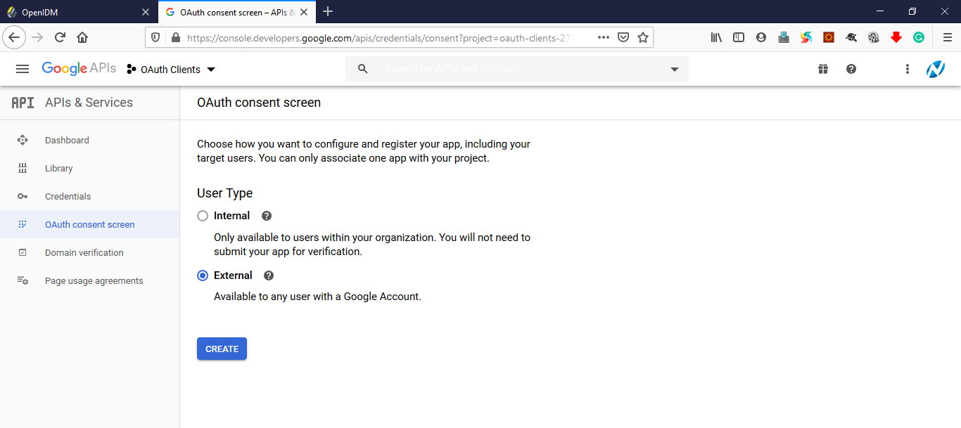 Console Google Developer OAuthClient OAuth Consent Screen