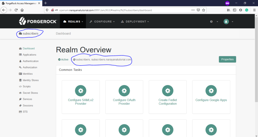 OpenAM Realm Created