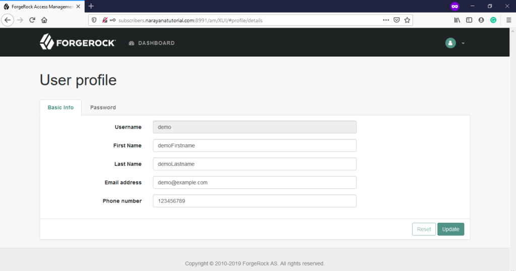 OpenAM Subscriber Realm DNS User Loggedin