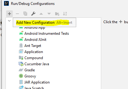Intellij-add-new-configuration